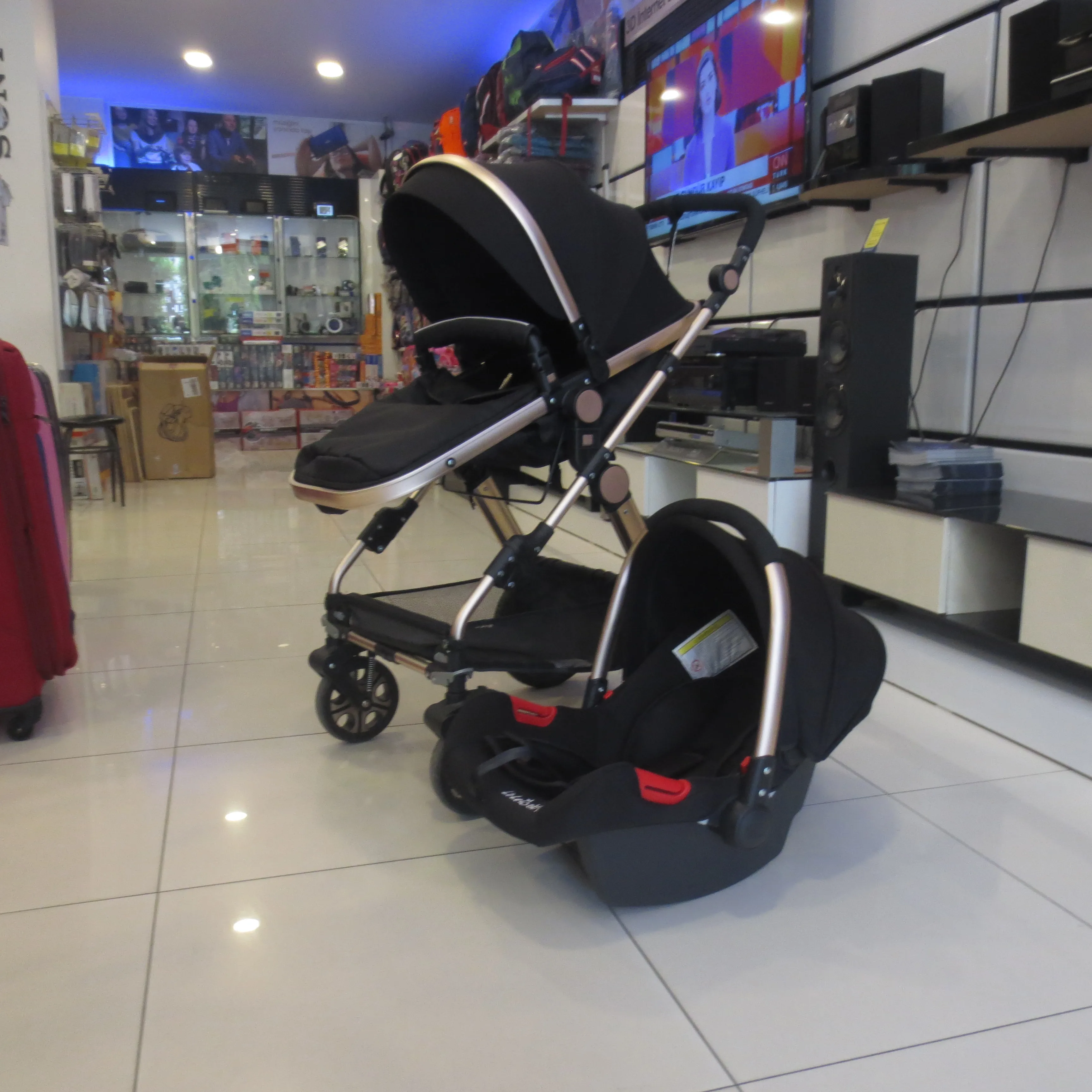 Lelebaby BS01 многофункциональная 3 в 1 детская коляска прогулочная складная Золотая
