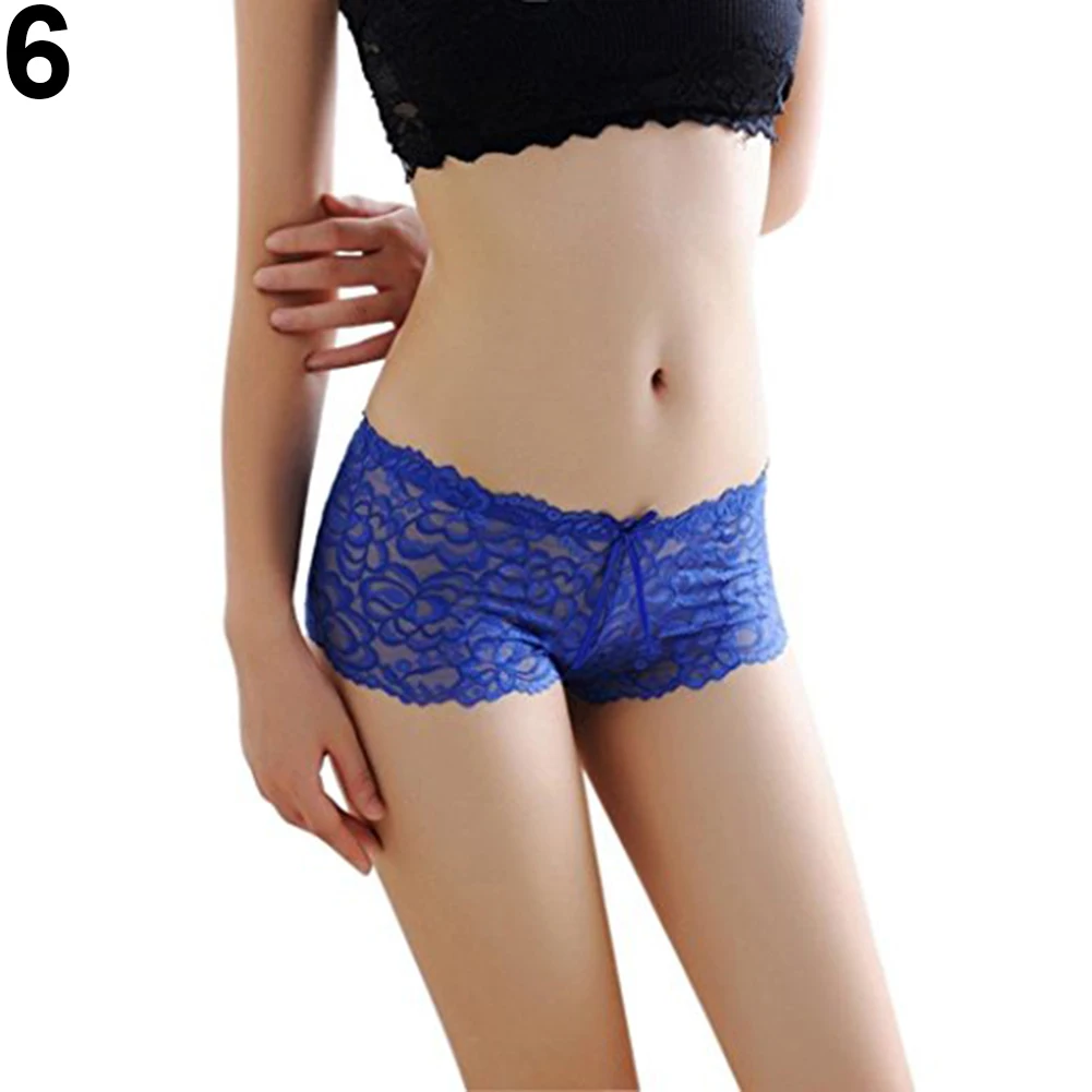 Женское сексуальное кружевное Прозрачное нижнее белье с бантом|briefs panties|thong
