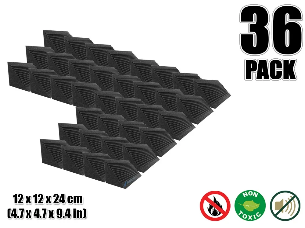 36 pcs Pack Arrowzoom мульти-режущие басовые ловушки 4," x 4,7" x 9," студийная пенная панель Звукопоглощающая акустическая обработка - Цвет: 36 pcs Pack