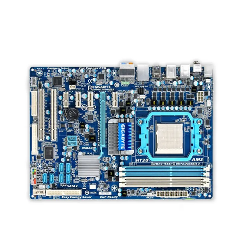 Оригинальная десктопная Материнская плата Gigabyte GA 770T USB3 770 Socket AM3 DDR3 SATA2 USB3.0 ATX 100%