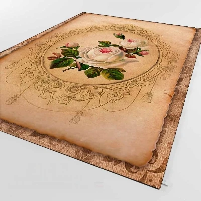 

Else Brown Vintage White Pink Roses Flowers 3d Print Non Slip Microfiber Living Room Decorative Modern Washable Area Rug Mat