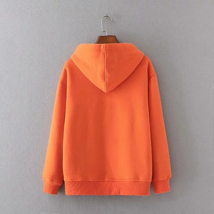 Sporty Female Spring Loose Hoodie Streetwear Hooded Casual Sweatshirt For Women