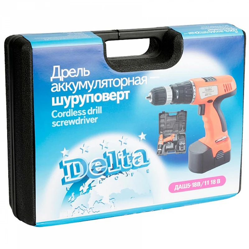 ДАШ5-18 В/11 Дрель аккумуляторная-шуруповерт DELTA 16 позиций крутящего момента+режим