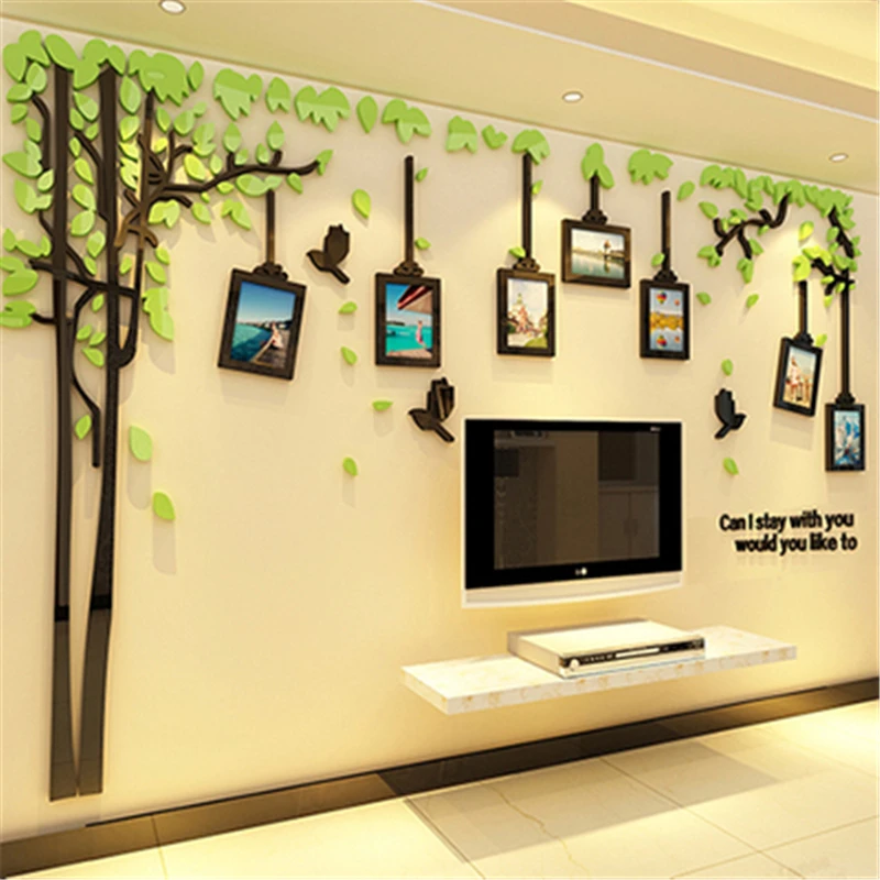 New arrival  Peony 3d Acrylic mirror wall stickers Bedroom tv sofa background wall embossed decoration Home DIY Art wall decor