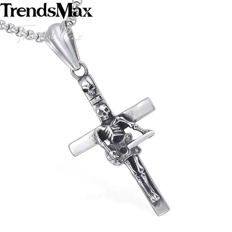 Ожерелье для гитары Trendsmax Готическая Мужская цепь звено из нержавеющей стали 316L 18