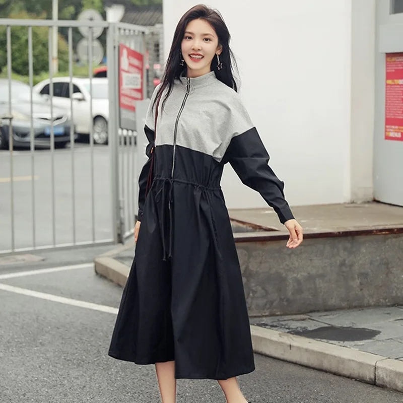 Женские зимние платья 2018 уличная одежда в Корейском стиле женское теплое платье