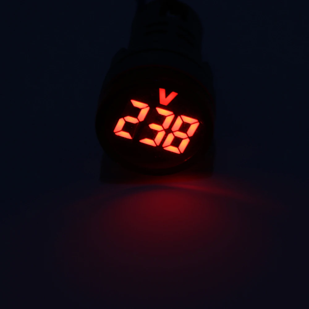 Новинка 220 В переменного тока 22 мм круглый светодиодный мини цифровой дисплей Вольтметр Напряжение монитор Индикатор сигнальный светильник тестер измерительный инструмент мин