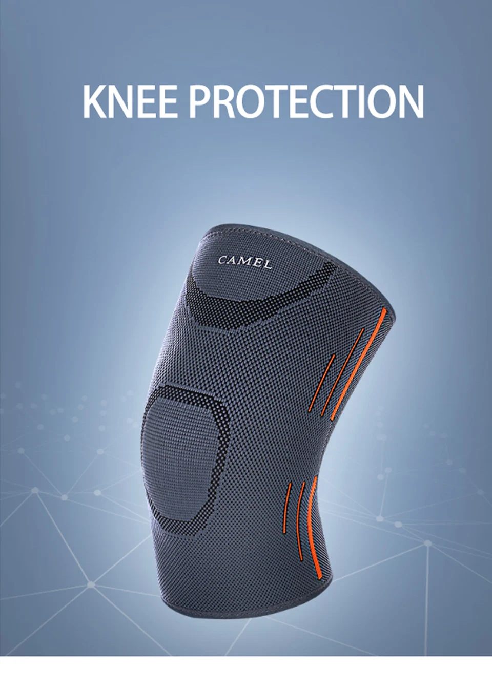 CAMEL, 1 шт., наколенник для поддержки колена, спортивный эластичный наколенник, наколенник, защита хвостовика, для спортзала, на открытом воздухе, термальные наколенники, бандажные ремни