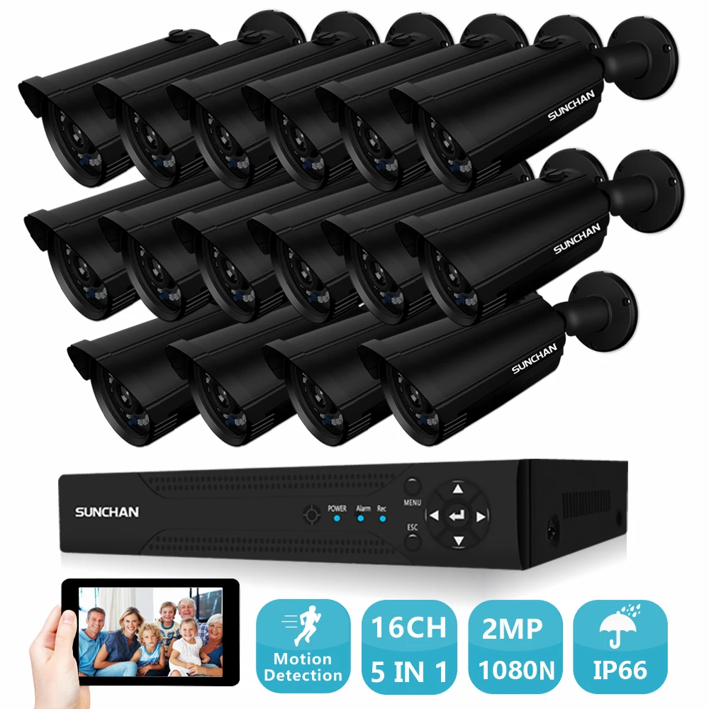 SUNCHAN 16CH система видеонаблюдения 16 1080P наружная камера безопасности CCTV DVR