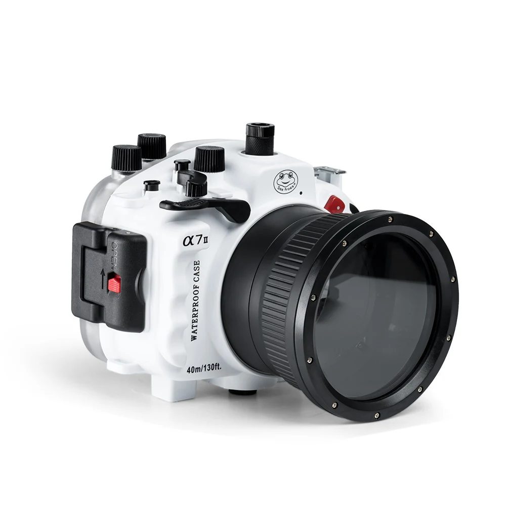 Seafrogs 40 м 130 футов подводный водонепроницаемый чехол для sony A7M2 A7R2 A7 II A7R II A7S II поддержка 28-70 мм объектив с ручкой - Цвет: caseonly