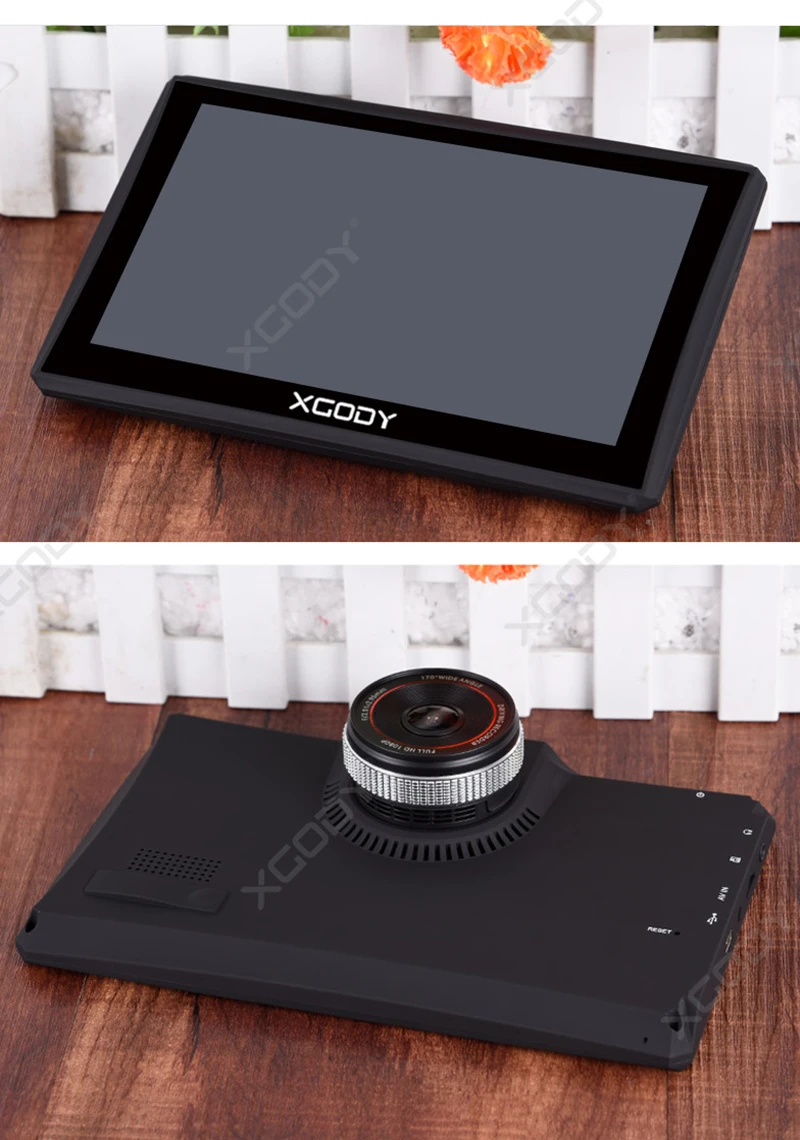 XGODY X7 " Автомобильный видеорегистратор gps WiFi Android 4,4 сенсорный экран навигационная Автомобильная камера 1080P Dash камера 512 М+ 16 Гб AvIn карта Dashcam навигатор