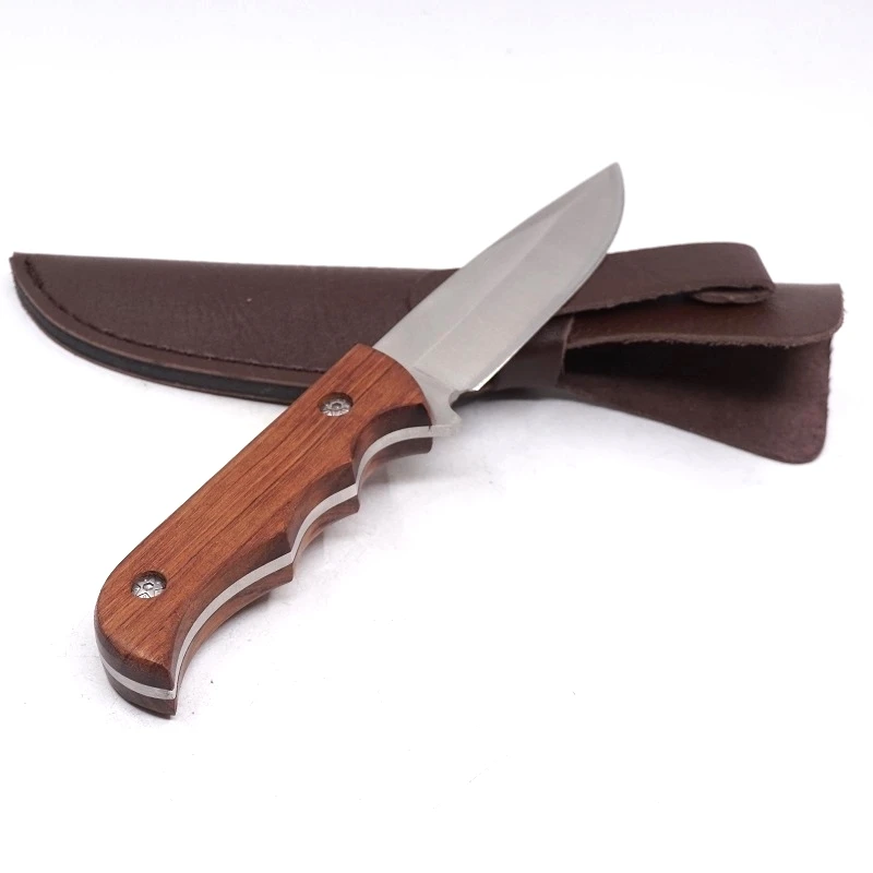 Тактический нож боевой, с фиксированным клинком для выживания и охоты, в комплекте с ножнами для кемпинга и активного отдыха. Прямой клинок, многофункциональный EDC-инструмент.