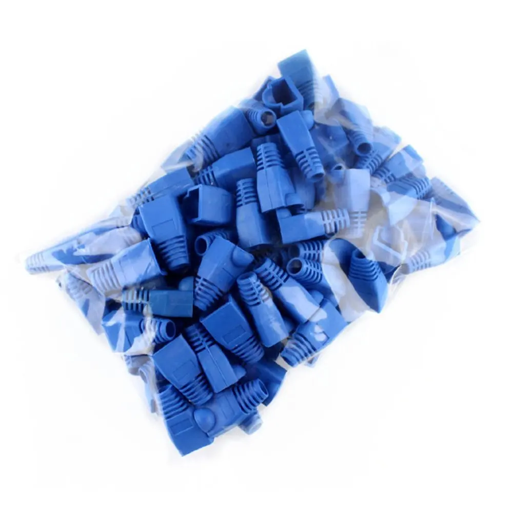 100pcs /lot PlasticCat5 cat5e Cat6 cat7 RJ45 Connector Modular Network Cable Plug End Boot Cap free shipping