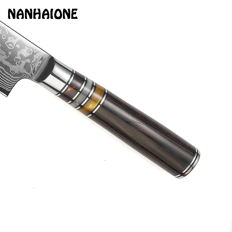 NANHAIONE, высокое качество, 8 дюймов, универсальные поварские ножи, 67 слоев, дамасская сталь, кухонные ножи, острый Кливер, Подарочный нож CL106