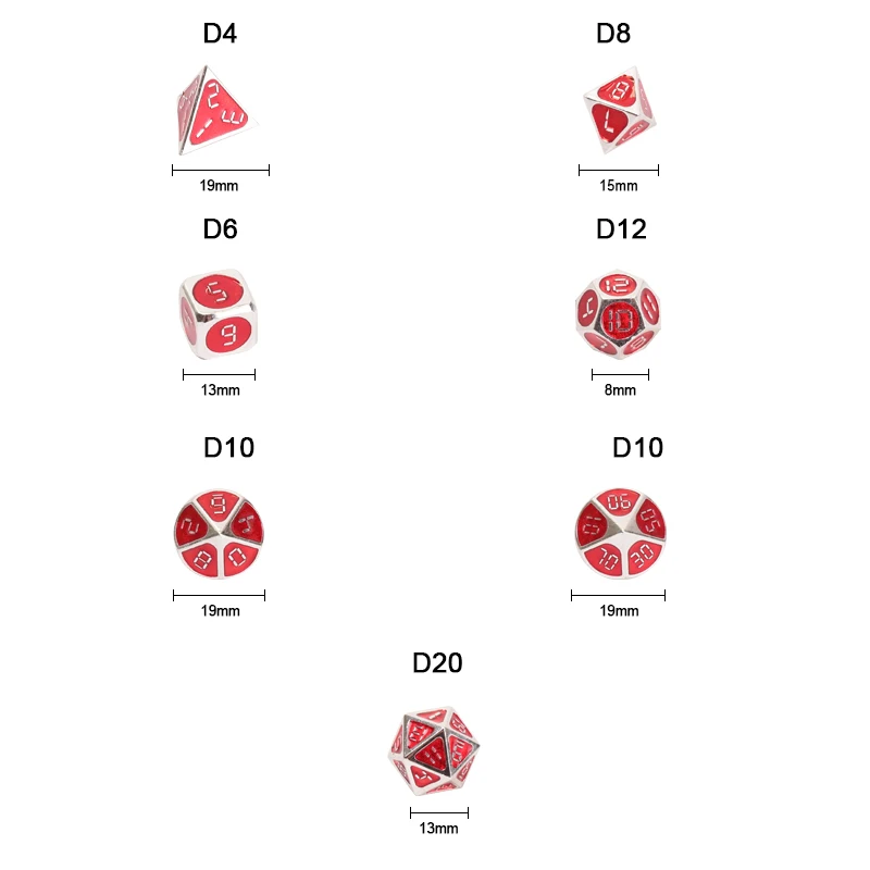 Ролевые игры металла d & Набор Игральный костей dnd многогранные сплошной