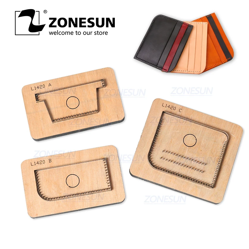 ZONESUN кредитной держатель для карт Портмоне кожаная записная штанцевый нож