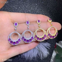 kjjeaxcmy boutique jewelryar 925 pure silver embedded natural amethyst jewelry luxury ear nail earrings support detection