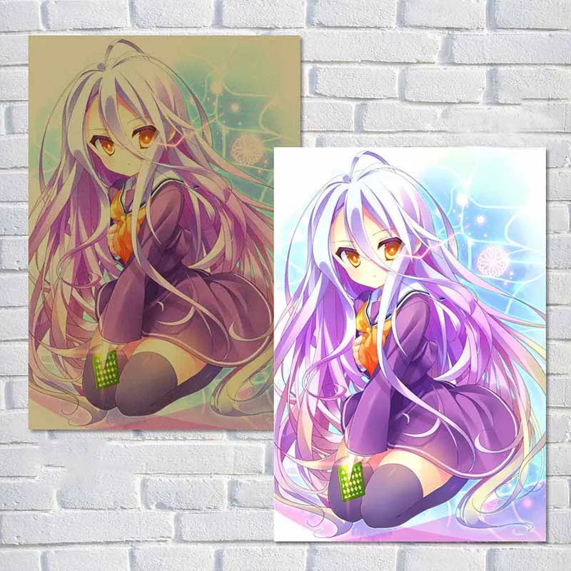 Золотой Уютный момент аниме мультфильм нет игры нет жизни плакат Винтаж крафт-бумага картины с комиксами бар Детская комната Декор QT546 - Цвет: Золотой