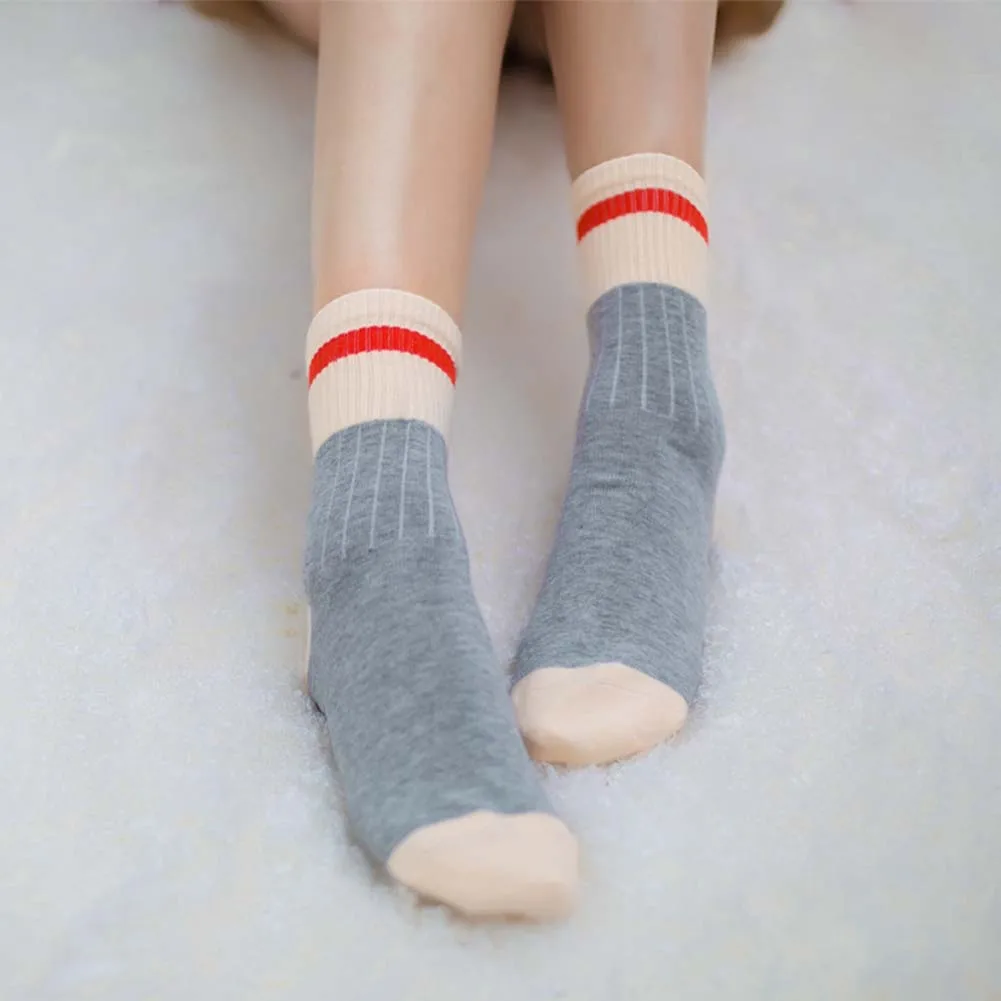 Fashion Women Men Cotton Socks Letter Print Color Patchwork Mid-calf | Женская одежда