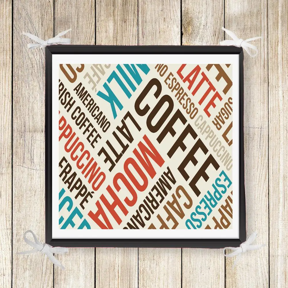 

Else Blue Red Coffee Writen Mocha 3d Print Chair Pad Seat Cushion Soft Memory Foam Full Lenght Ties Non Slip Washable Zipper