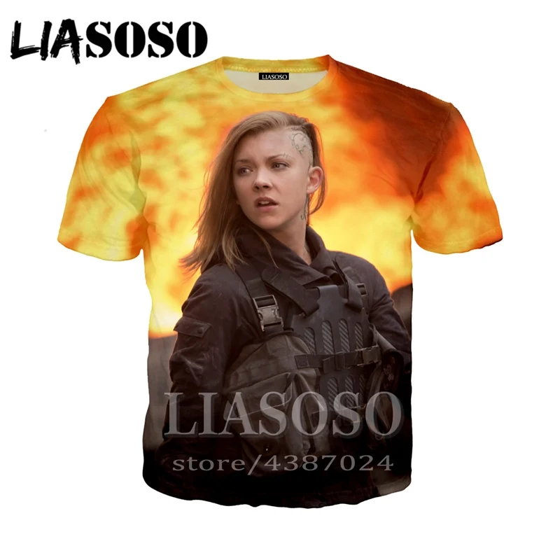 Мужская и женская футболка LIASOSO модная повседневная с 3D принтом Natalie Dormer модель D738