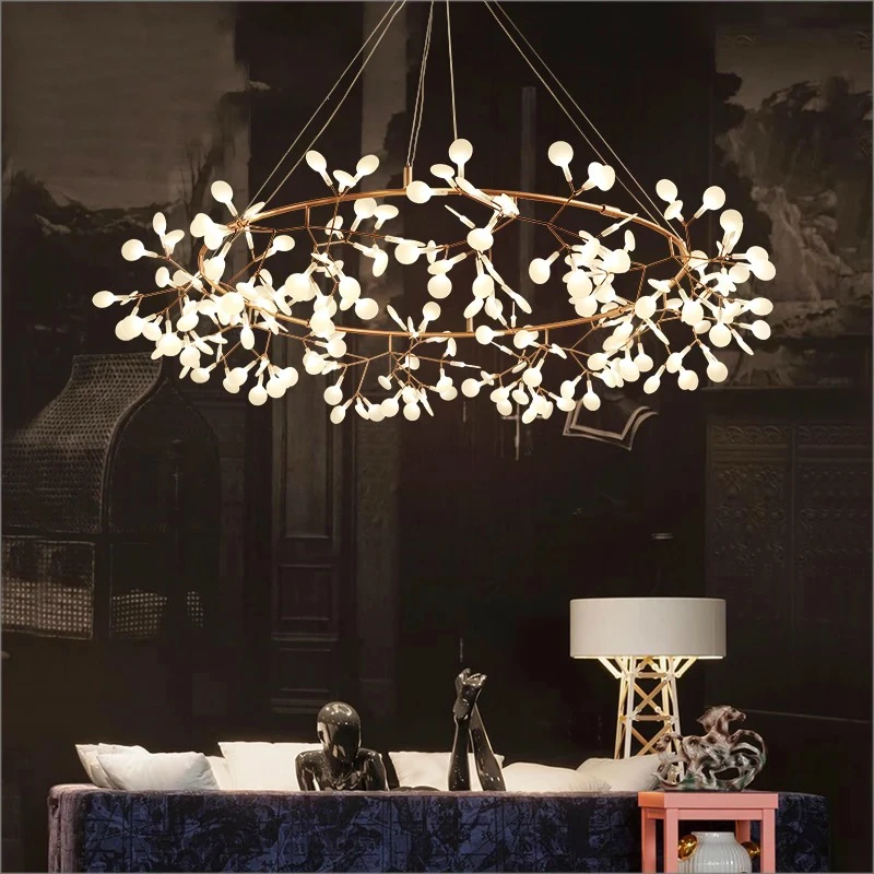 

Creative Art Designer Chandelier Lights Tree Leaf Vintage LED Hanging Lamps Indoor Lighting Fixtures Suspension Home Decoration