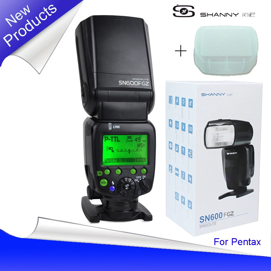 Вспышка Shanny SN600FGZ 1/8000s для Pentax K100 K100D K200D|flash speedlite|speedlite flashflash for pentax |