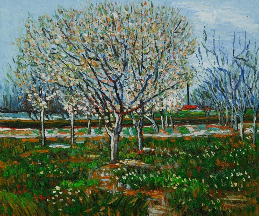 

High quality Oil painting Canvas Reproductions Orchard in Blossom (Plum Trees) by Van Gogh Painting hand painted
