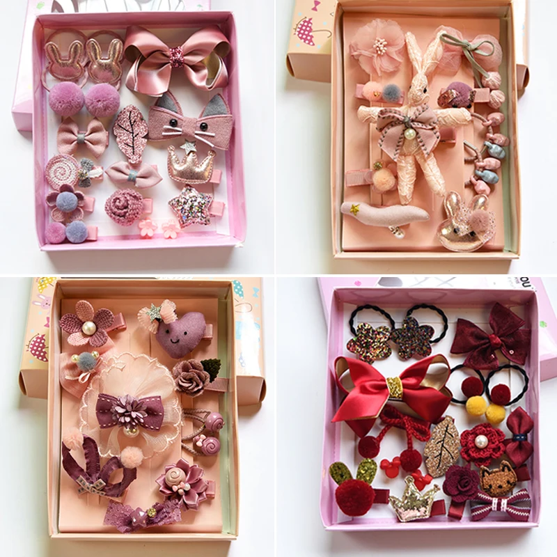 

10pcs/set-Children's Birthday Gift Box Hair Ornament Set Baby Princess Lovely Crown Hairbands Little Girl Lovely Hair Clip
