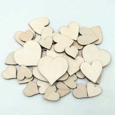 

100 шт 20 мм мини деревянная в форме сердца Ломтики для свадебных ремесел украшение настенный Декор для дома DIY аксессуары для поделок