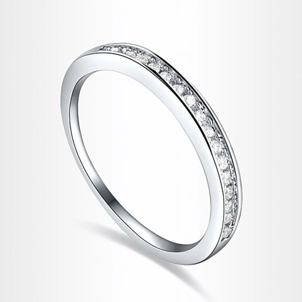 Fashion Women's Jewelry White Zircon Inlay Wedding Band Engagement Ring Gift | Украшения и аксессуары