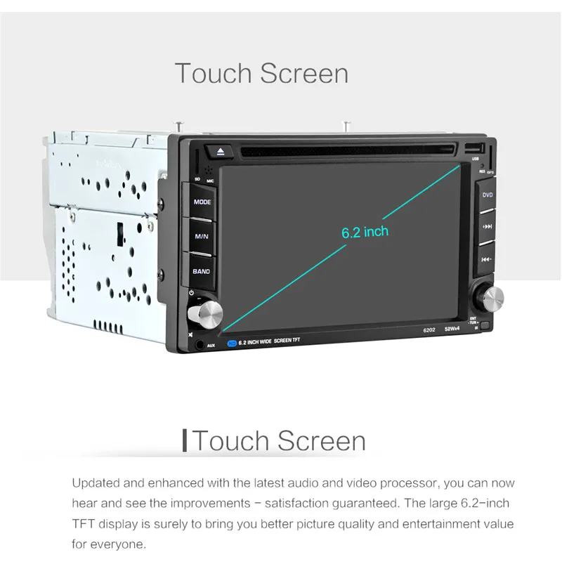 Essgoo 6," 2 Din автомобильный DVD gps Радио Стерео MP5 плеер Bluetooth USB камера заднего вида навигатор Аудио мультимедийный плеер карта