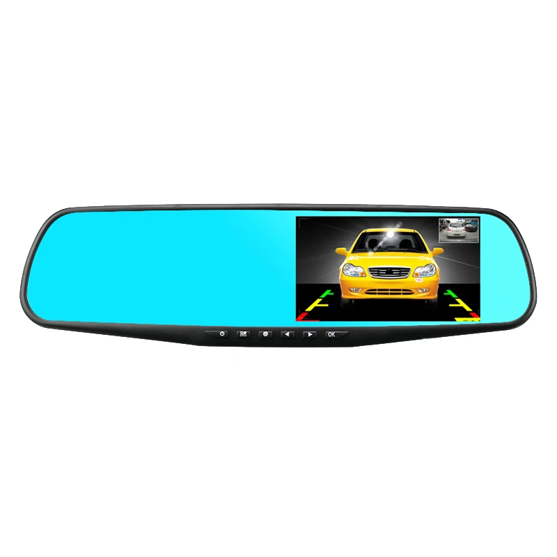 Камера для автомобиля с двойным объективом зеркало заднего вида Автомобильный