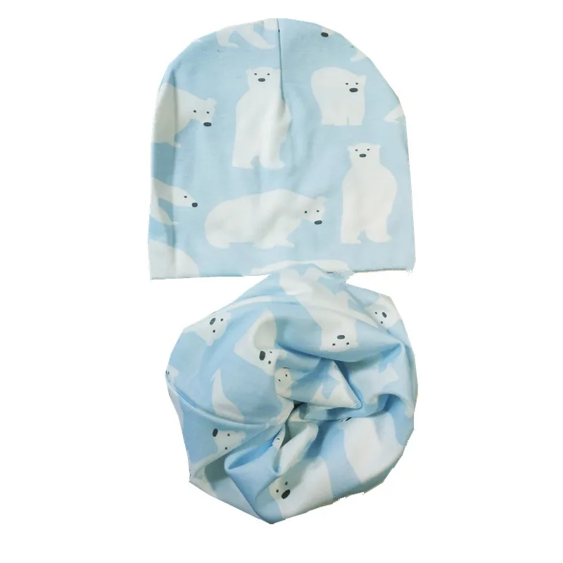 blue bear Новинка года; хлопковая одежда с рисунком для маленьких девочек и мальчиков; комплекты с капюшоном и воротником; Детский шарф; шапочка; аксессуары; шапки с кроликом и лебедем; шарфы - Цвет: blue bear