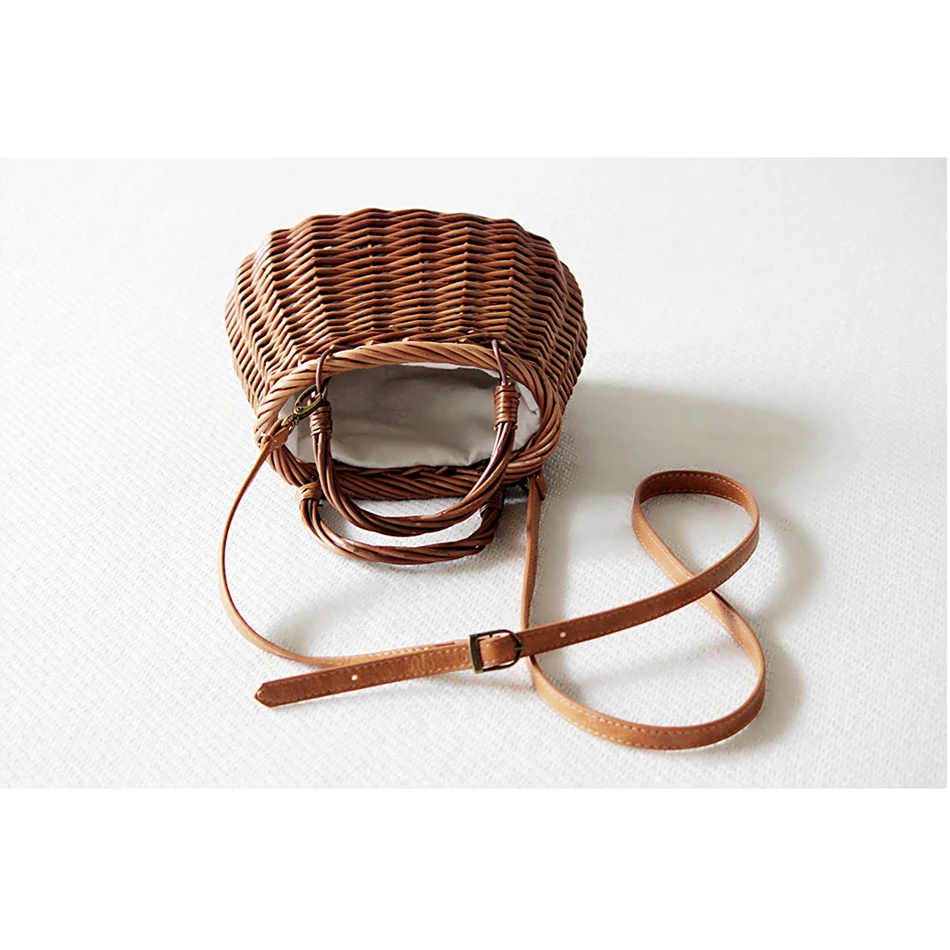 Плетеные сумки FEMALEE из ротанга в форме бочонка ручной работы пляжные соломенные