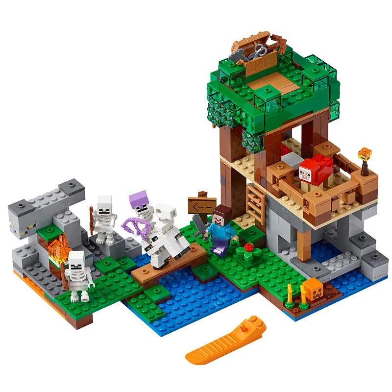 21146 463 шт. серия My World The Skeleton Attack Shelter всадник строительные блоки кирпичи игрушки