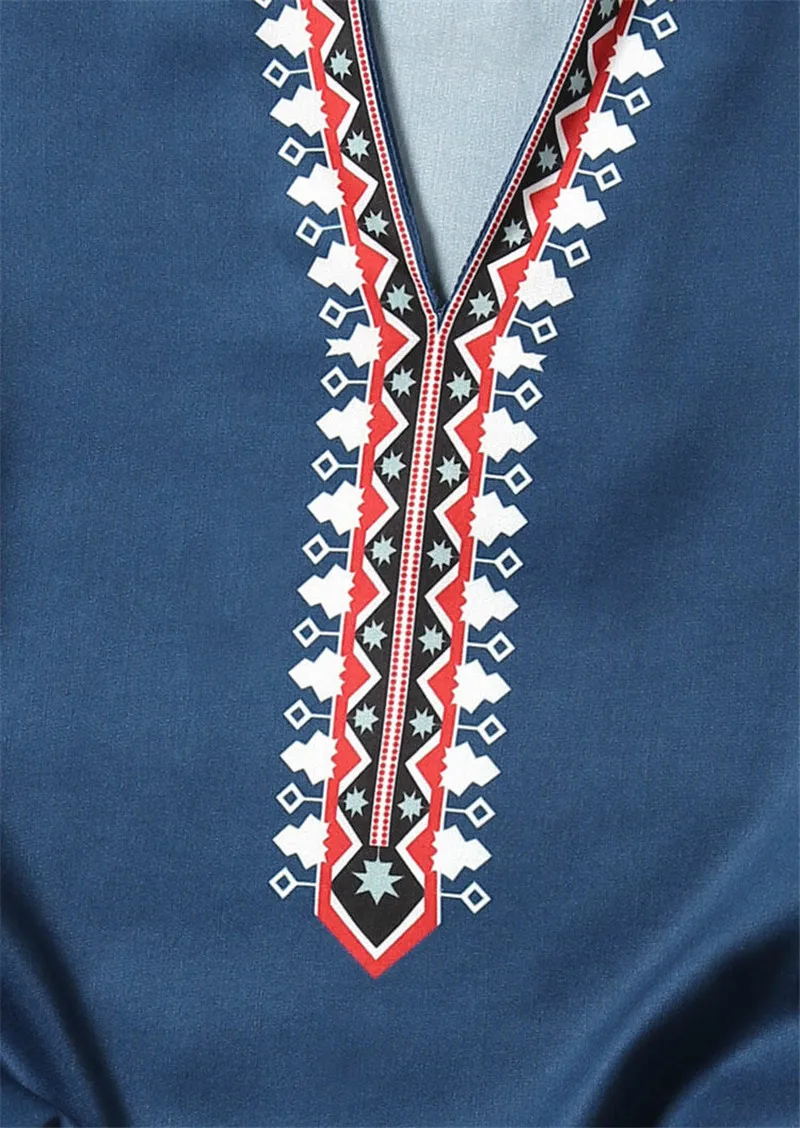 Модная футболка в стиле бохо женские богемные топы летняя Винтажная с v образным