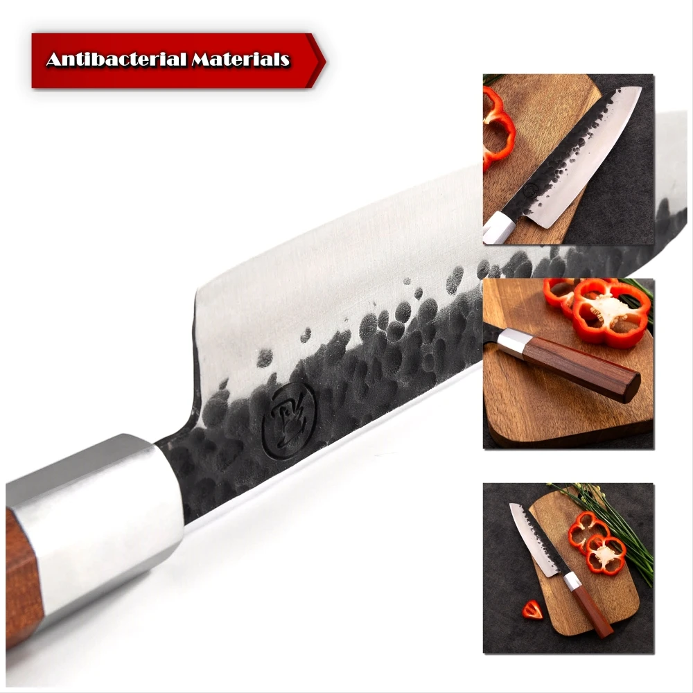 Нож Santoku кухонные японские ножи из высокоуглеродистой стали 7 дюймов для нарезки