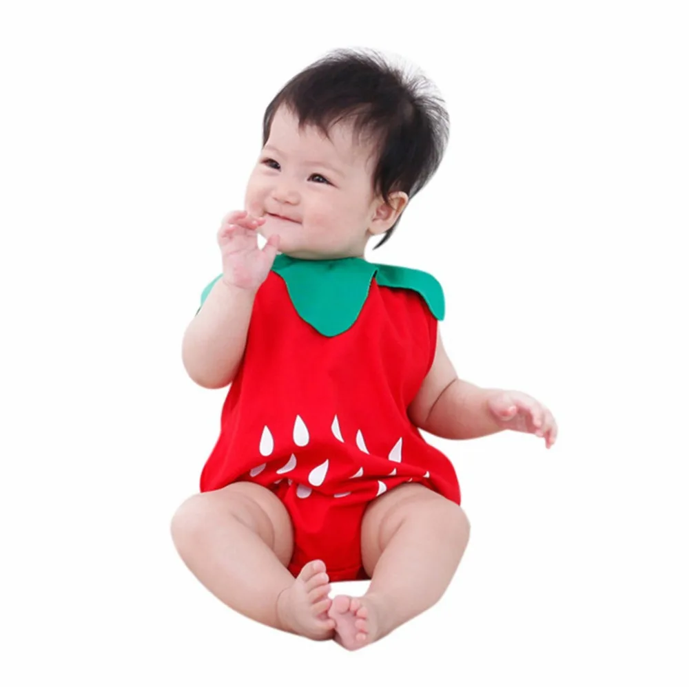 ISHOWTIENDA Boys Girls Cartoon Newborn Baby Lovely Bodysuit Fruit Strawberry Pineapple One Piece Boy Outfits | Детская одежда и