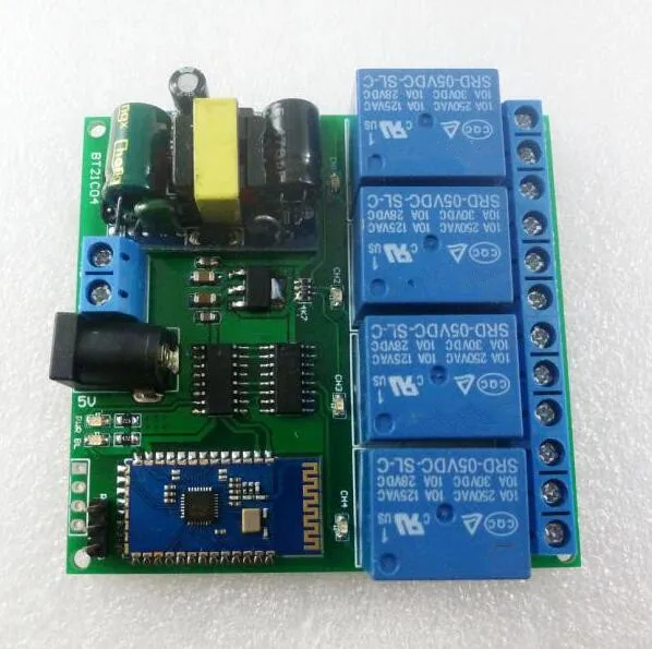 

AC 110V/120V/220V 4 Channel Bluetooth Relay for Mobile Wireless Remote Switch