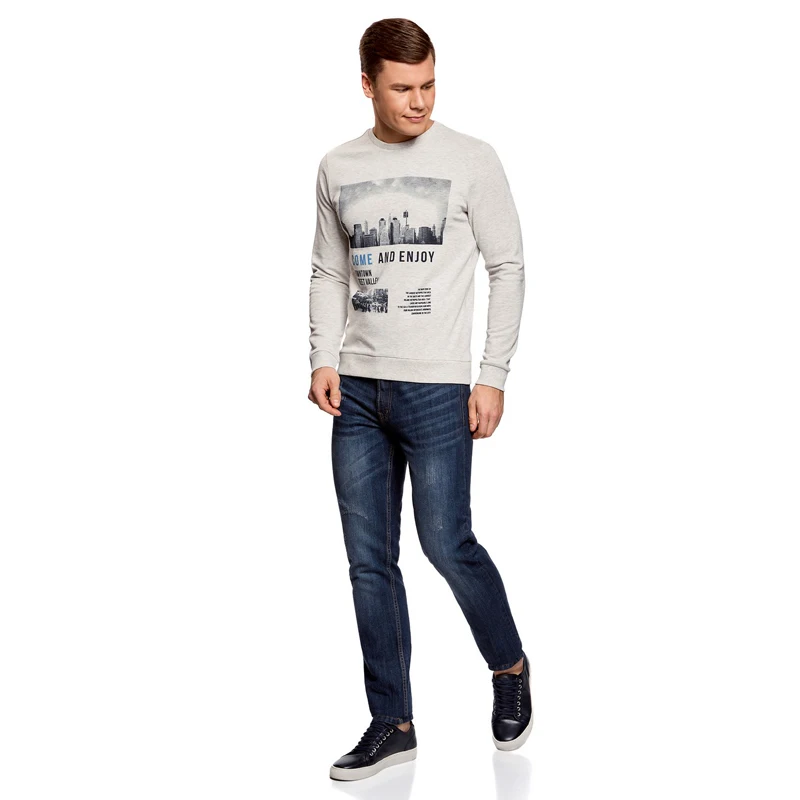 oodji Свитшот прямого силуэта с принтом 5L113091M 44382N|sweatshirt for men|sweatshirt sweatshirtmen sweatshirt |