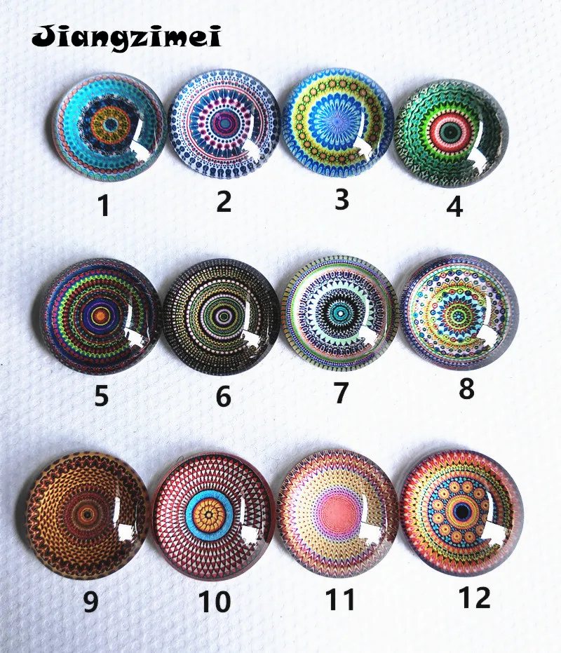 30 шт./лот в индийском стиле Мандала стеклянный кабошон 20 мм база Разъемы DIY baracelet