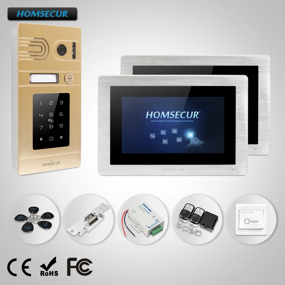 HOMSECUR 800TVL 7 &quotВидеодомофон Система Электрический Замок в Комплекте|Видеодомофон|