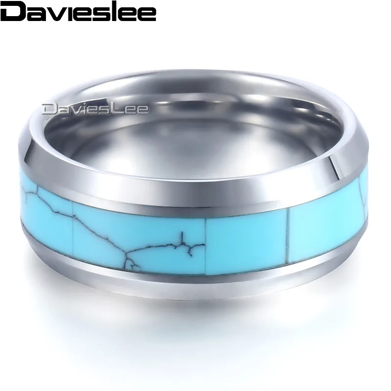 Мужское кольцо с инкрустацией Davieslee обручальное из карбида вольфрама