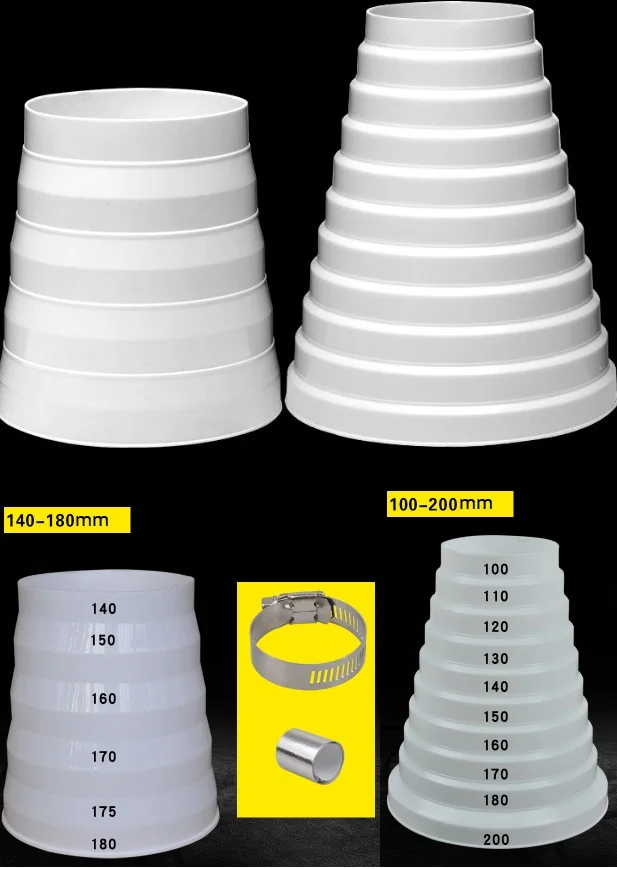 Пластиковый воздуховод редуктор прямой Редуктор воздуховода и расширитель