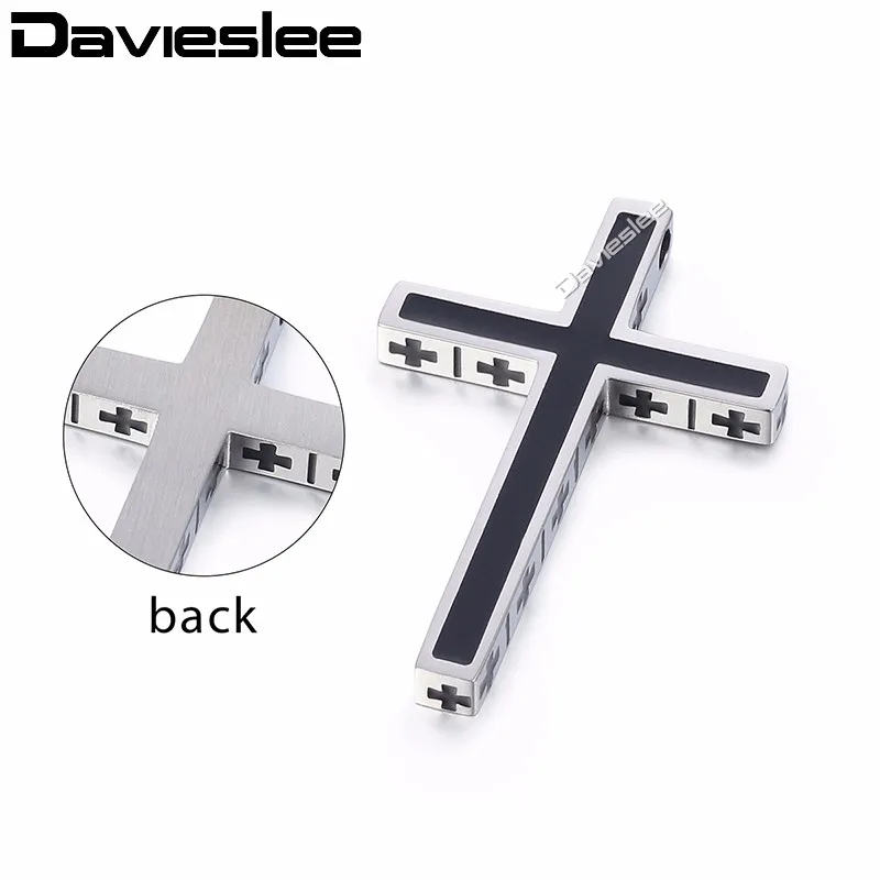 Ожерелье с подвеской в виде крестиков Мужская цепь из черной смолы инкрустация