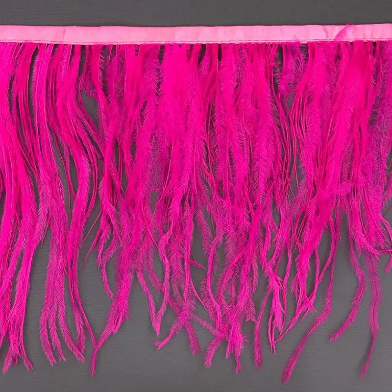 16-18cm Lenght Ostrich feathers on a ribbon for sewing dresses boa and other price per meter DIY beautiful fringe trims MA | Дом и сад