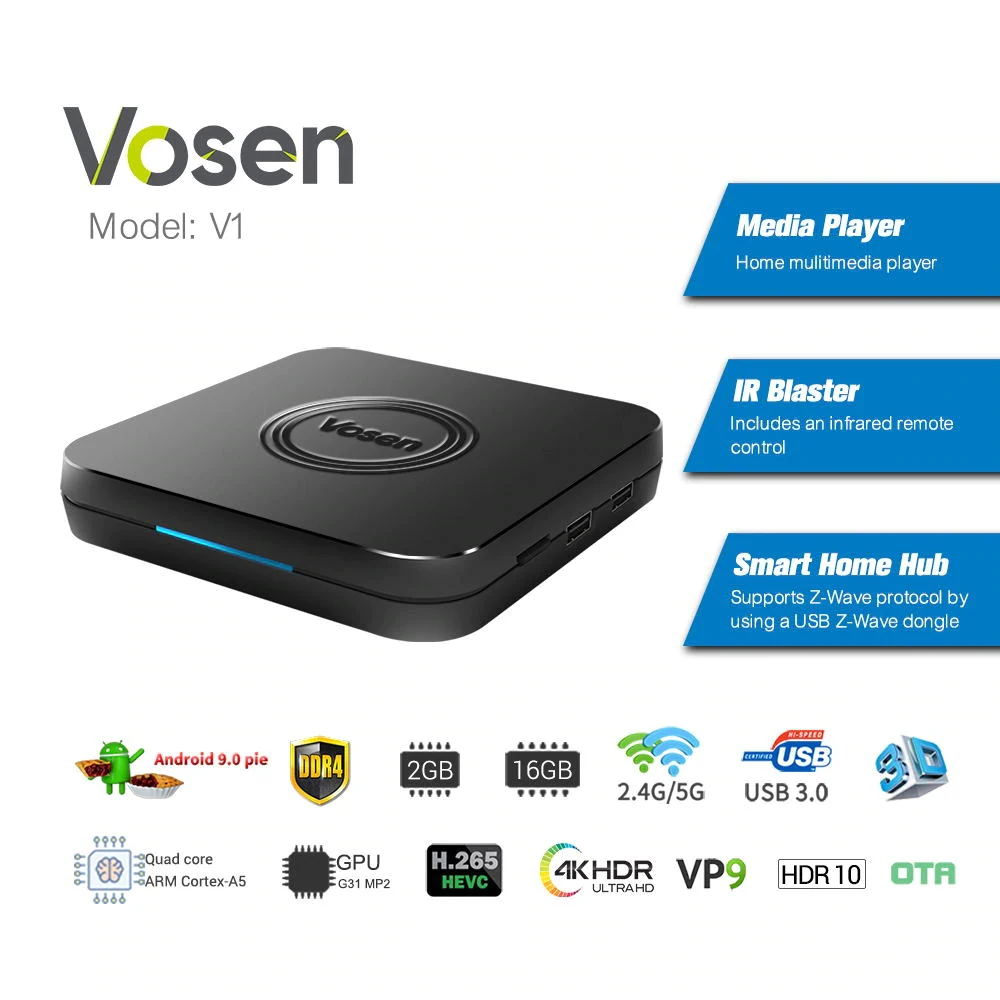 ТВ бокс MECOOL Vosen V1 Android 9 0 2G 16G AML S905X2 4K 2 4G/5G Wi Fi поддерживает управление телефоном