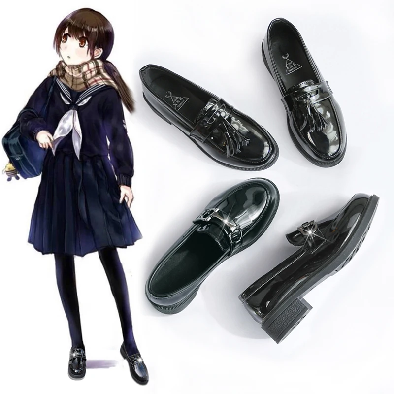 Women's small pu shoes 2019 new women's spring and autumn retro patent-leather British black single shoes