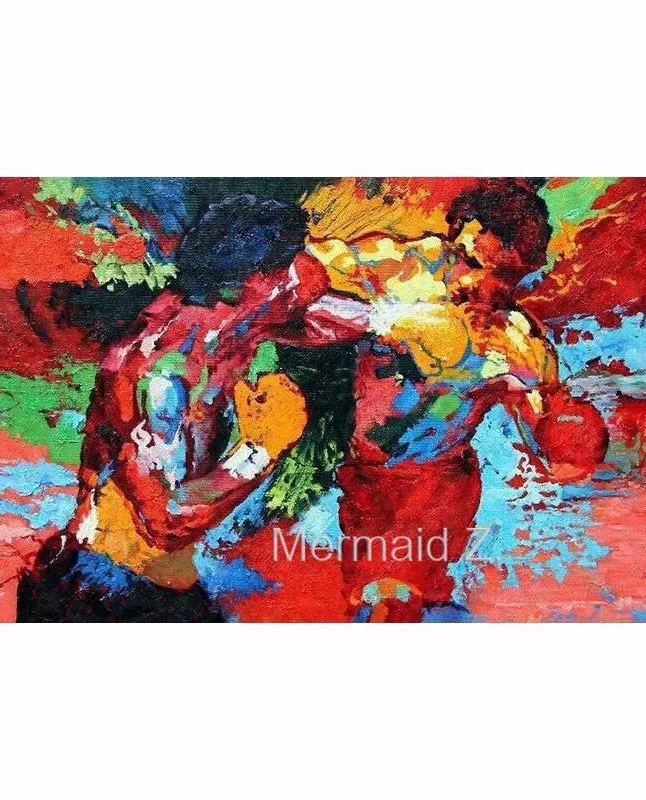 Leroy Neiman Rocky vs Apollo абстрактные картины художников плакат бокс спорт на холсте кино картина стены Искусство Плакат Печать